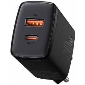 Ladegerät Baseus USB + Type-C 20W CCXJ-B01 (Schwarz)