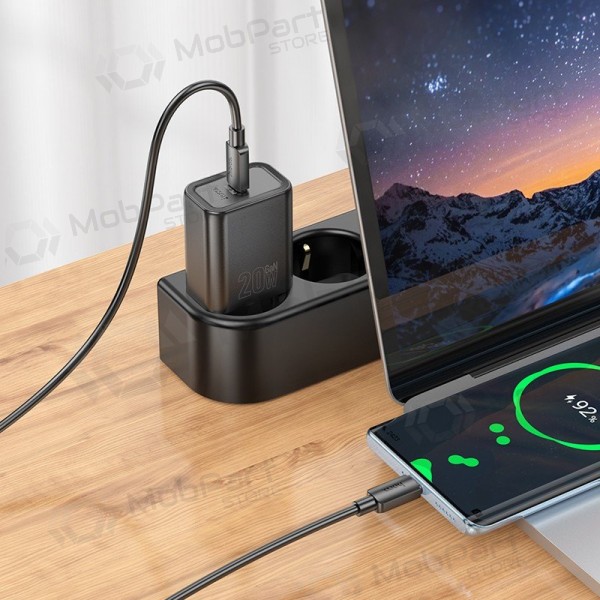 Hoco N60 GaN USB-C Telefonladegerät mit USB-C Kabel 1 m schwarz