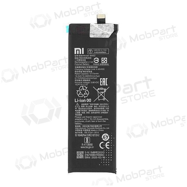 Xiaomi Mi Note 10 Lite / Mi Note 10 Pro / CC9 Pro Batterie, akumuliatorius (BM52) (original) Xiaomi Mi Note 10 Lite / Mi Note 10 Pro / CC9 Pro Batterie, akumuliatorius (BM52) (original)