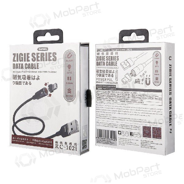 USB Kabel REMAX Magnetic lightning 1.2m (3A) (Schwarz)