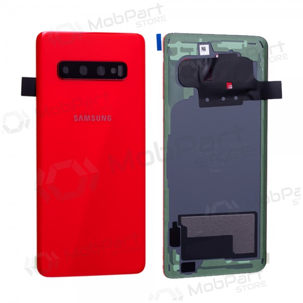 Samsung G973 Galaxy S10 Rückseite Akkudeckel Rot (Cardinal Red) (gebraucht grade C, original)