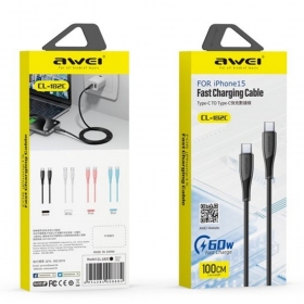 USB Kabel Awei CL-182C USB-C to USB-C 1.0m Weiß