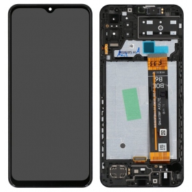 Ekranas Samsung M135 M13 4G 2022 su lietimui jautriu stikliuku und rėmeliu Black original