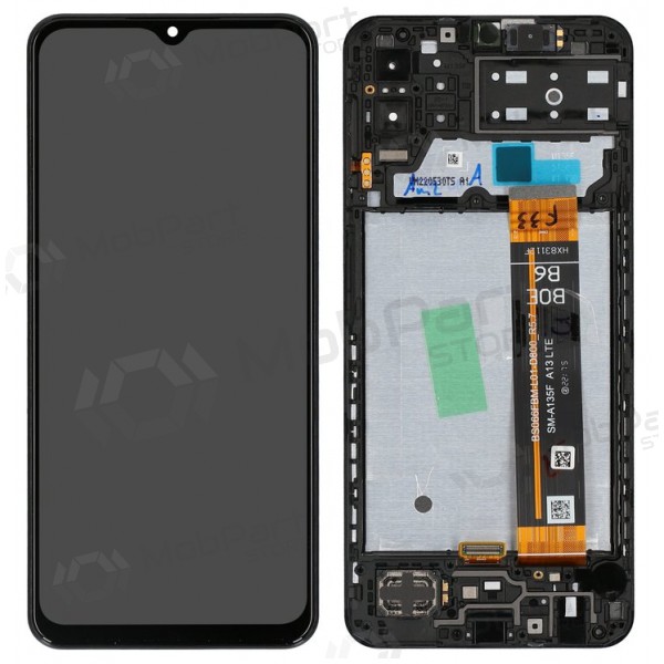 Ekranas Samsung M135 M13 4G 2022 su lietimui jautriu stikliuku und rėmeliu Black original