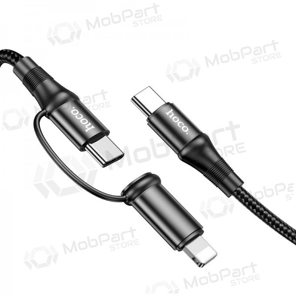 USB Kabel Hoco X50 2-in-1 Exquisito Type-C - Type-C / Lightning 1.0m (Schwarz)