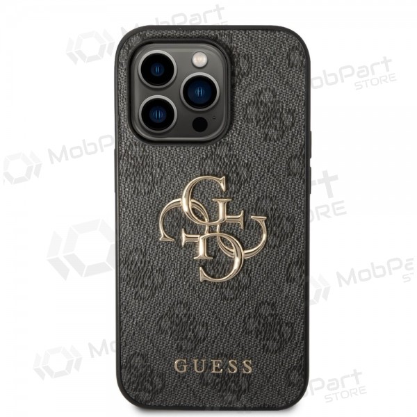 Apple iPhone 14 Pro hülle - Guess PU 4G Metal Logo (grau)