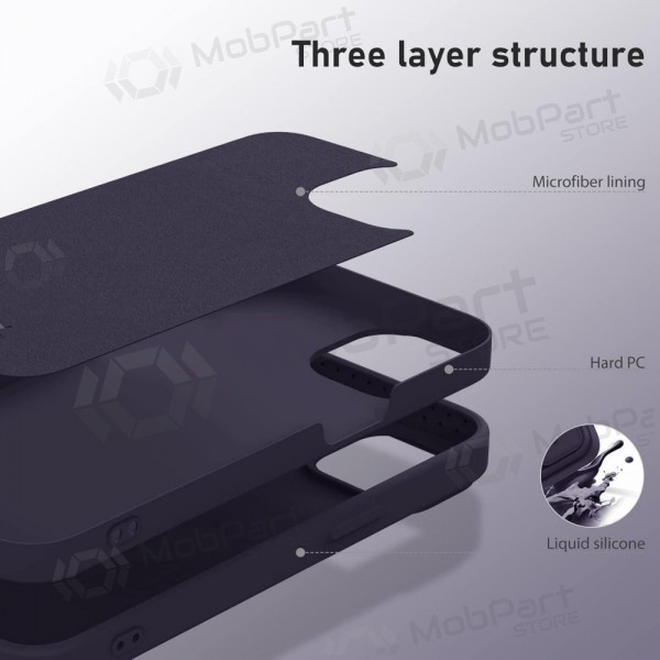 Apple iPhone 14 Plus Handyhülle „Nillkin Silicone“ (tamsiai Violett)