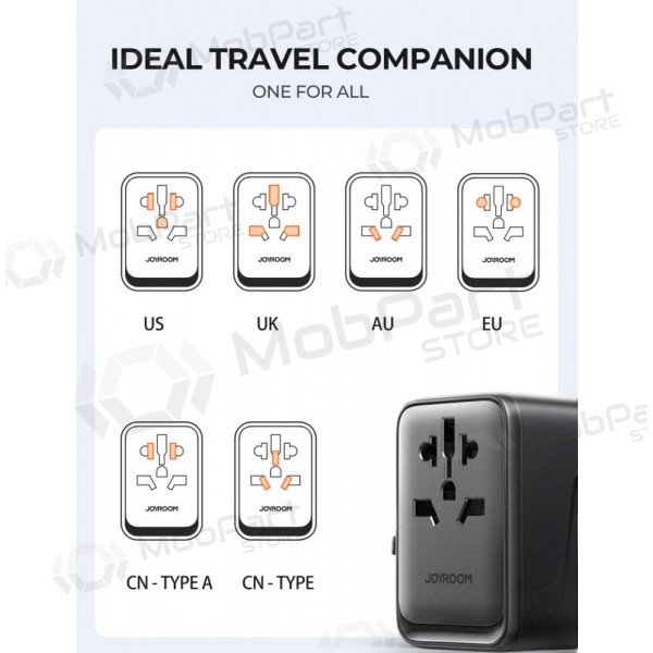Universal kelioninis Ladegerät Joyroom JR-TCW01 3xUSB-A/USB-C Schwarz