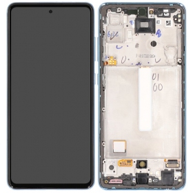 Samsung Galaxy A52 Display (Blau) (mit Rahmen) (original)