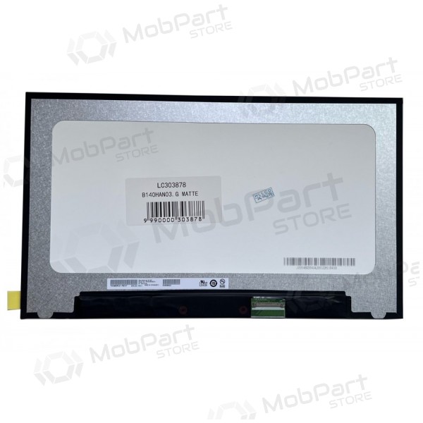 14,0 Zoll Laptop Display, FHD 1920x1080, LED, Slim, IPS, 60 Hz, matt, 40-Pin (rechts), A+