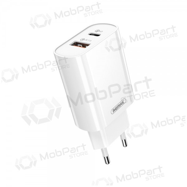 Telefonladegerät Remax RP-U37 20 W USB-C + USB-A weiß