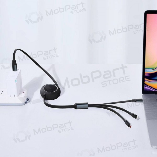 USB Kabel Baseus Bright Mirror Type-C - microUSB+Lightning+Type-C 100W 1.2m (Schwarz) CAMLC-AMJ01