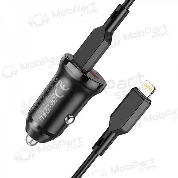 Ladegerät automobilinis Borofone BZ18A USB-A/Type-C PD20W+QC3.0 + Lightning (Schwarz)