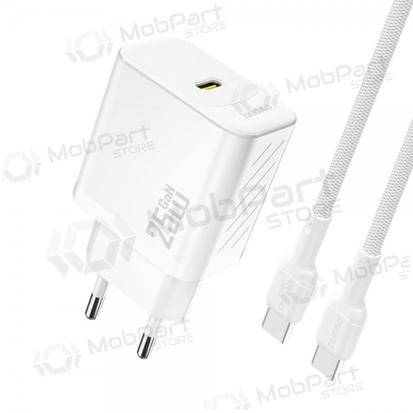 Ladegerät Dudao A27C GaN 25W USB-C + USB-C auf USB-C Kabel 1.0m weiß