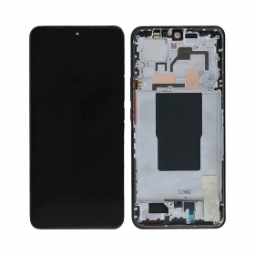 Ekranas Xiaomi 12T/12T Pro su lietimui jautriu stikliuku und rėmeliu Black original (service pack)