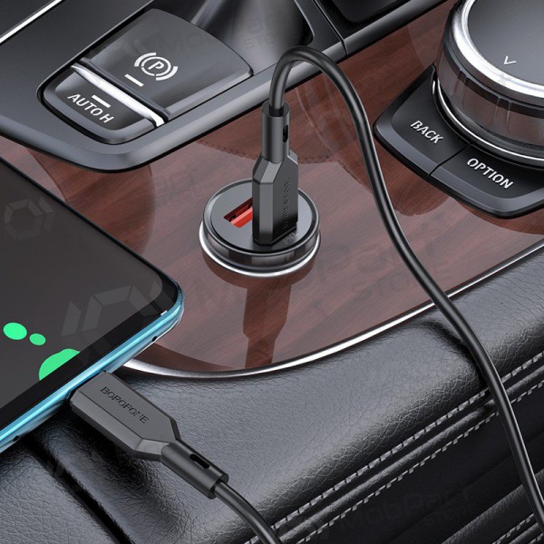 Ladegerät automobilinis Borofone BZ18A USB-A/Type-C PD20W+QC3.0 (Schwarz)