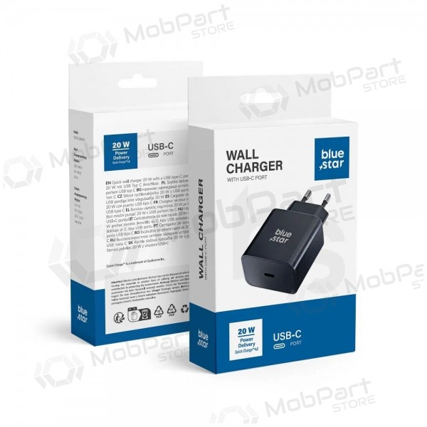 Telefonladegerät Blue Star TFB-TC-20WPD 20 W USB-C schwarz