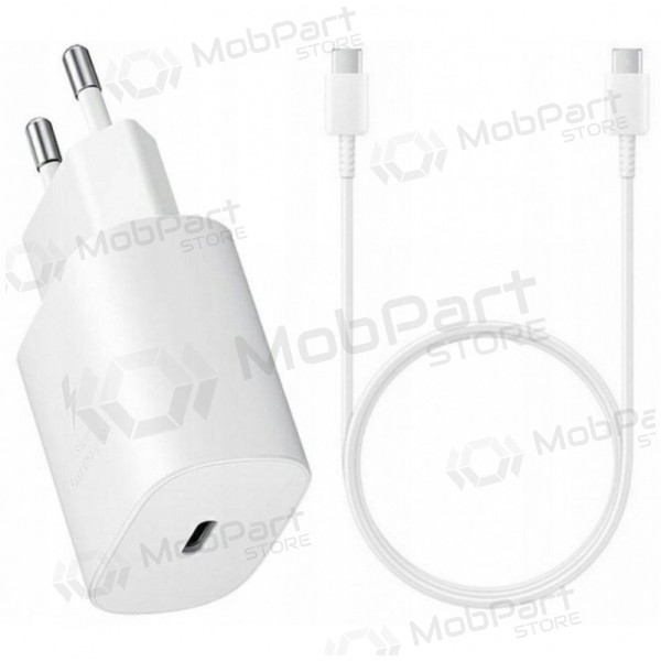Ladegerät original Samsung EP-TA800NW 25W + Type-C Kabel 25W Weiß