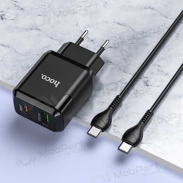 Ladegerät Hoco N5 USB Quick Charge 3.0 + PD 20W (3.1A) + Type-C-Type-C (Schwarz)