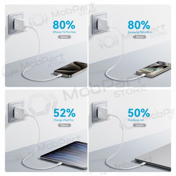 Ladegerät Joyroom JR-TCF24 USB-C PD30W + USB-C to USB-C cable 1.0m Weiß
