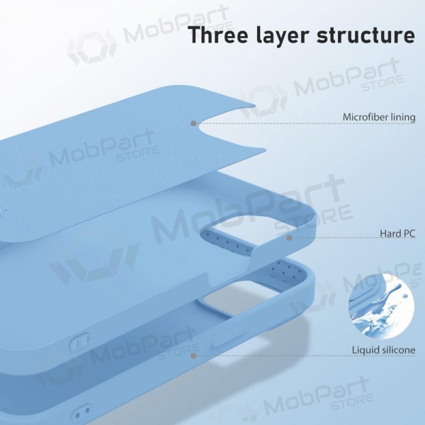 Apple iPhone 14 Plus Handyhülle „Nillkin Silicone“ (Hellblau)