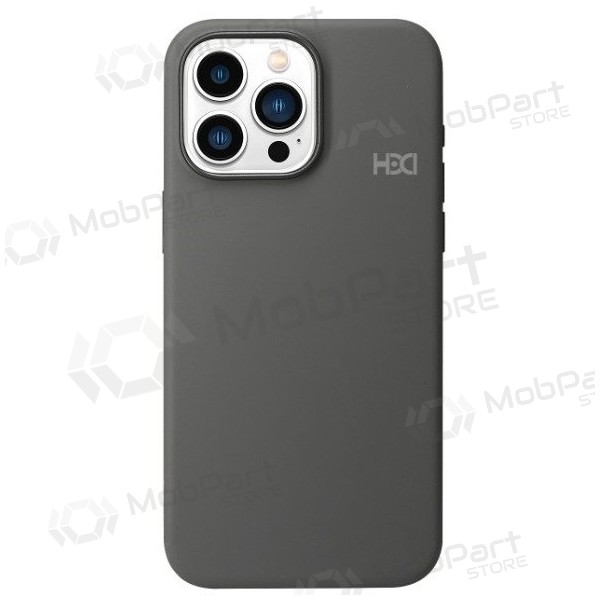 Handyhülle HDD Silicone MagSafe Case Apple iPhone 16 Pro tamsiai Grau