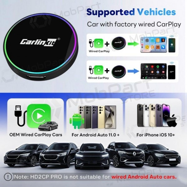 CarPlay Adapter Carlinkit HD2CP Pro kabellos Android Auto schwarz