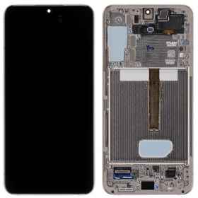 Ekranas Samsung S906 S22 Plus su lietimui jautriu stikliuku und rėmeliu Pink Gold original (service pack)