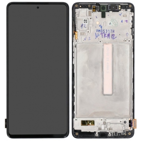 Ekranas Samsung M536 M53 5G su lietimui jautriu stikliuku und rėmeliu Black original (service pack)