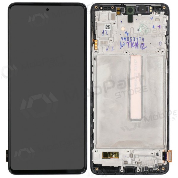 Ekranas Samsung M536 M53 5G su lietimui jautriu stikliuku und rėmeliu Black original (service pack)