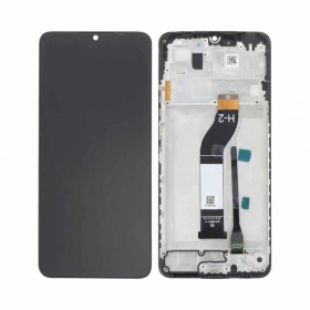 Ekranas Xiaomi Redmi 13C 4G/5G/Poco C65 su lietimui jautriu stikliuku und rėmeliu Black ORG