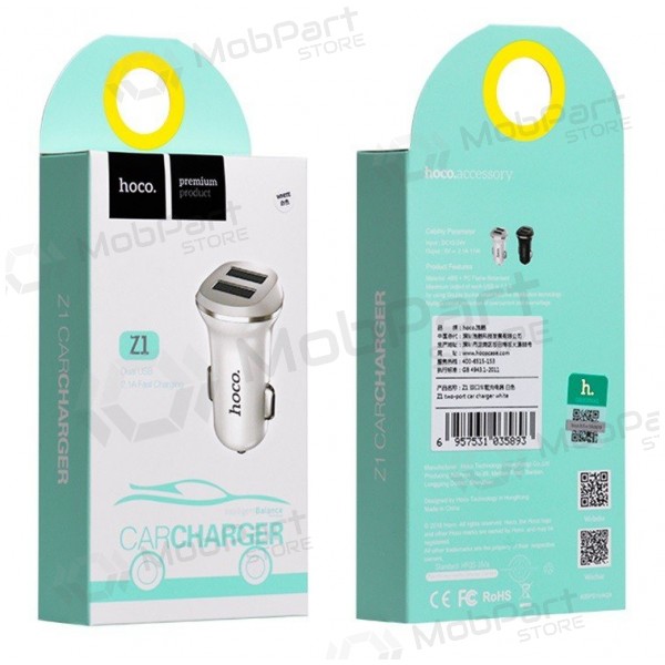 Auto-Ladegerät HOCO Z1 Dual USB (5V 2.1A) (Schwarz)