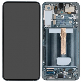 Ekranas Samsung S906 S22 Plus su lietimui jautriu stikliuku und rėmeliu Green original (service pack)
