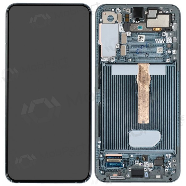 Ekranas Samsung S906 S22 Plus su lietimui jautriu stikliuku und rėmeliu Green original (service pack)