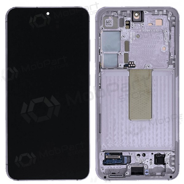 Ekranas Samsung S911 S23 5G su lietimui jautriu stikliuku und rėmeliu Lavender original (service pack)