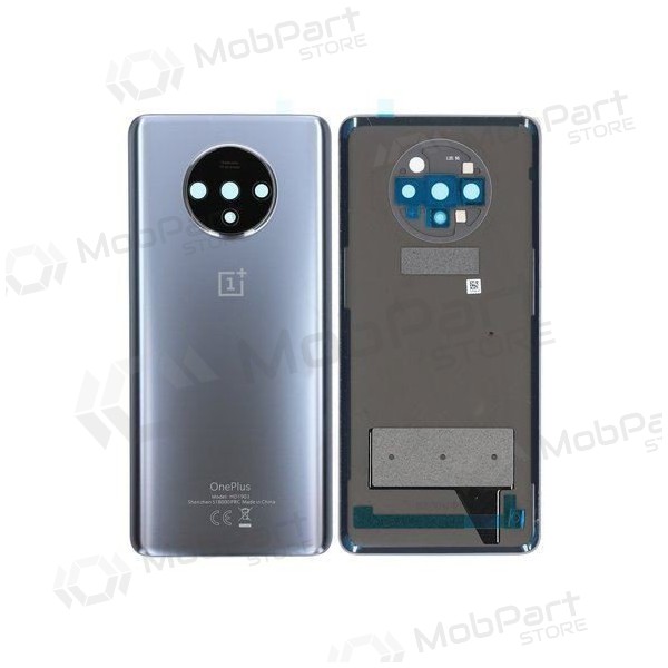 OnePlus 7T Rückseite Akkudeckel Silbrig (Frosted Silver) (gebraucht grade C, original)