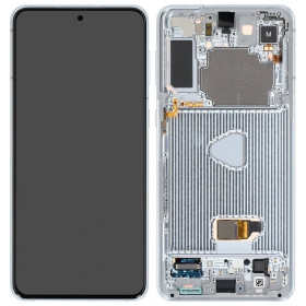 Ekranas Samsung G996 S21 Plus su lietimui jautriu stikliuku und rėmeliu Phantom Silver original (service pack)