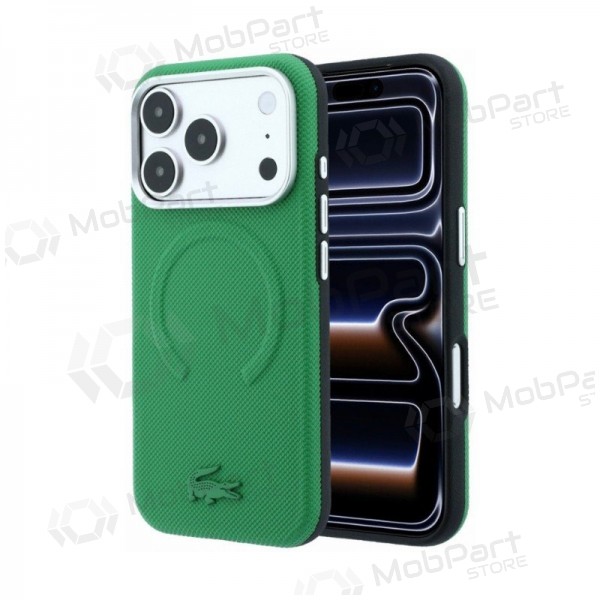 Apple iPhone 18 Pro hülle - Lacoste PVC Petit Pique Semi Wrap Embossed MagSafe (grün)