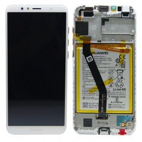 Huawei Y6 2018 / Y6 Prime 2018 Display (Weiß) (mit Rahmen und Batterie) (service pack) (original)