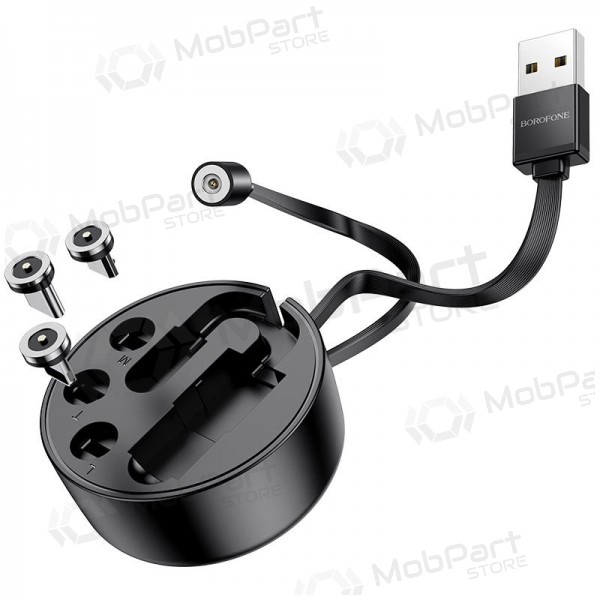 USB Kabel Borofone BU26 3in1 microUSB-Lightning-Type-C magnetinic 1.0m (Schwarz)