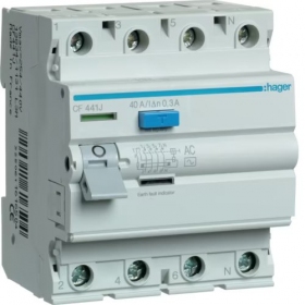 Fehlerstromschutzschalter Hager ECF441J (40A, 4P, 300mA)