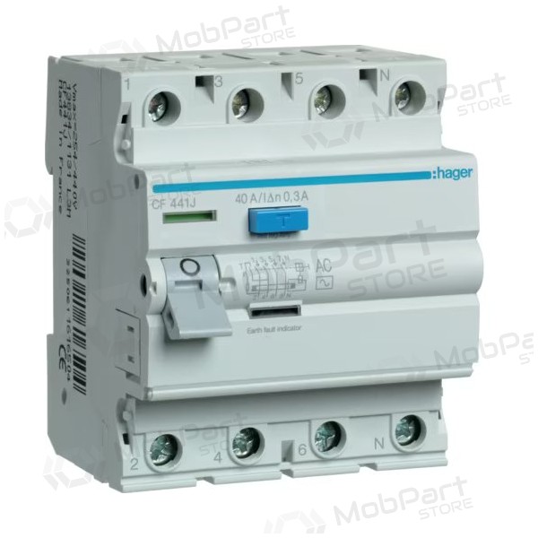 Fehlerstromschutzschalter Hager ECF441J (40A, 4P, 300mA)