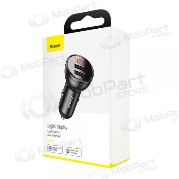 Kfz-Telefonladegerät Baseus Digital Display CCBX-0G 24 W 2x USB-A schwarz