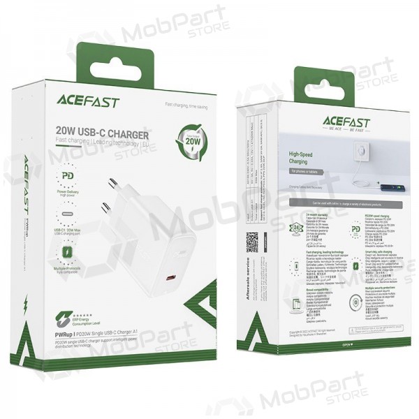 Ladegerät buitinis Acefast A1 PD20W USB-C Weiß