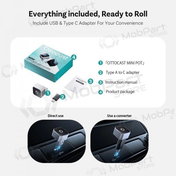 Kabelloser CarPlay / Android Auto Adapter Ottocast Mini Cube CP88-T3 schwarz
