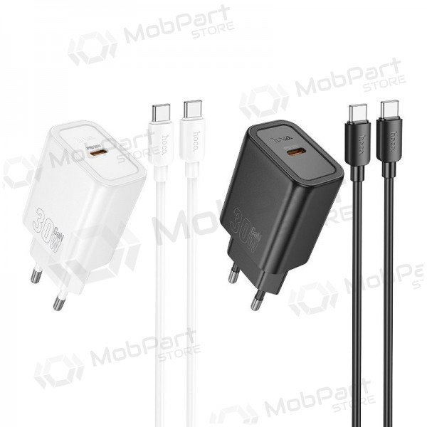 Hoco N62 GaN USB-C Telefonladegerät mit USB-C Kabel 1 m schwarz