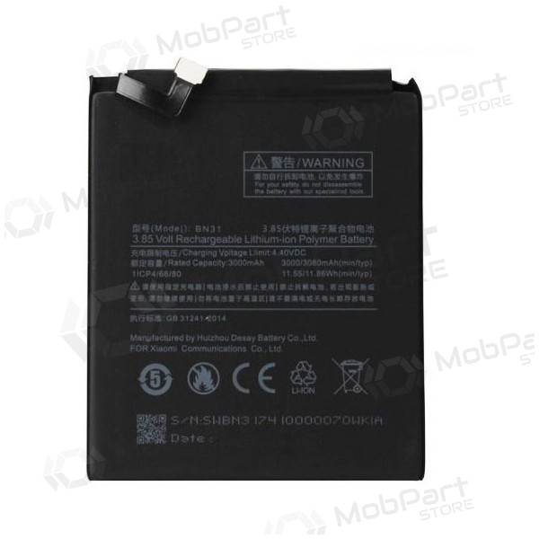 Xiaomi Redmi Mi A1 / Mi 5X / Note 5A (BN31) Batterie / Akku (3000mAh) Xiaomi Redmi Mi A1 / Mi 5X / Note 5A (BN31) Batterie / Akku (3000mAh)