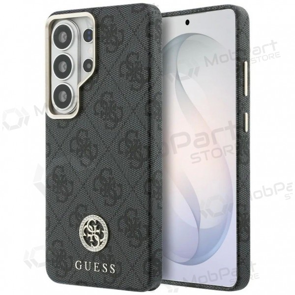 Samsung Galaxy S26 Ultra hülle - Guess PU Leather 4G Strass Logo Gold Frame Magnetic (schwarz)