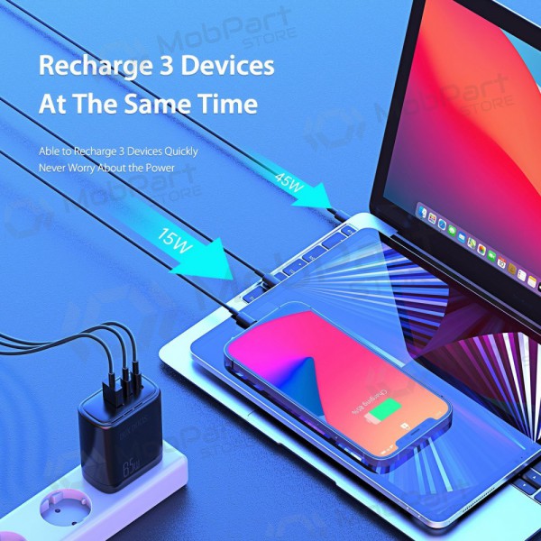 Ladegerät Dux Ducis C110 2xPD + Quick Charge 3.0 (Schwarz)