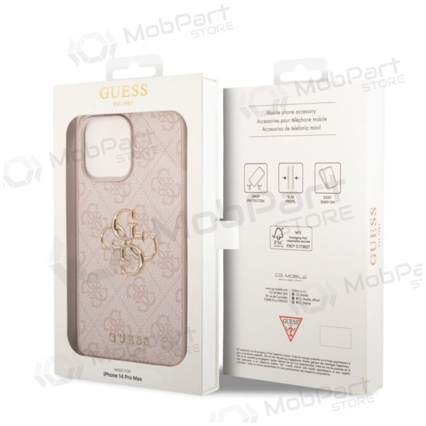 Apple iPhone 14 Pro Max hülle - Guess PU 4G Metal Logo (rosa)